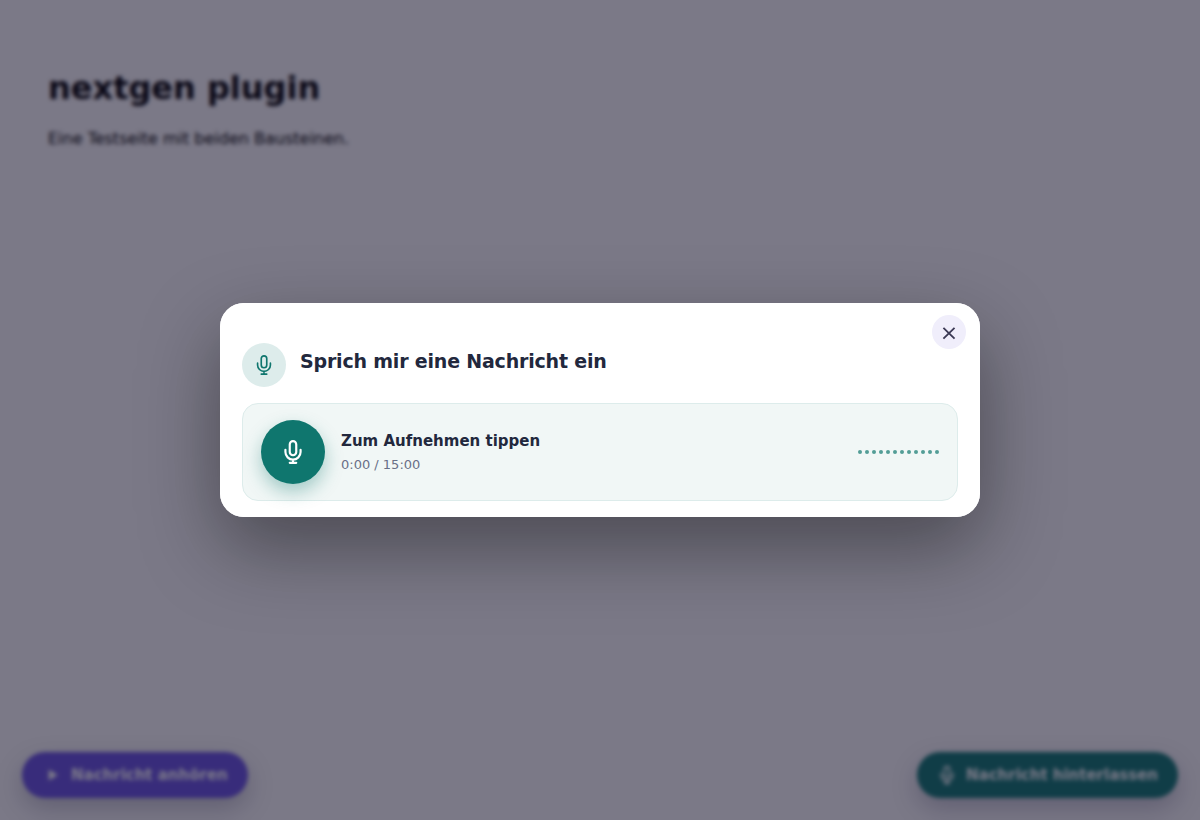 Widget als Popup